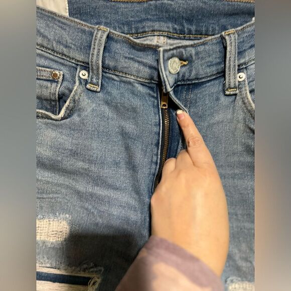 H&M Skinny Coupe Moulante Distressed Stretchy High Rise Jeans, Size 33/32 - Picture 3 of 6